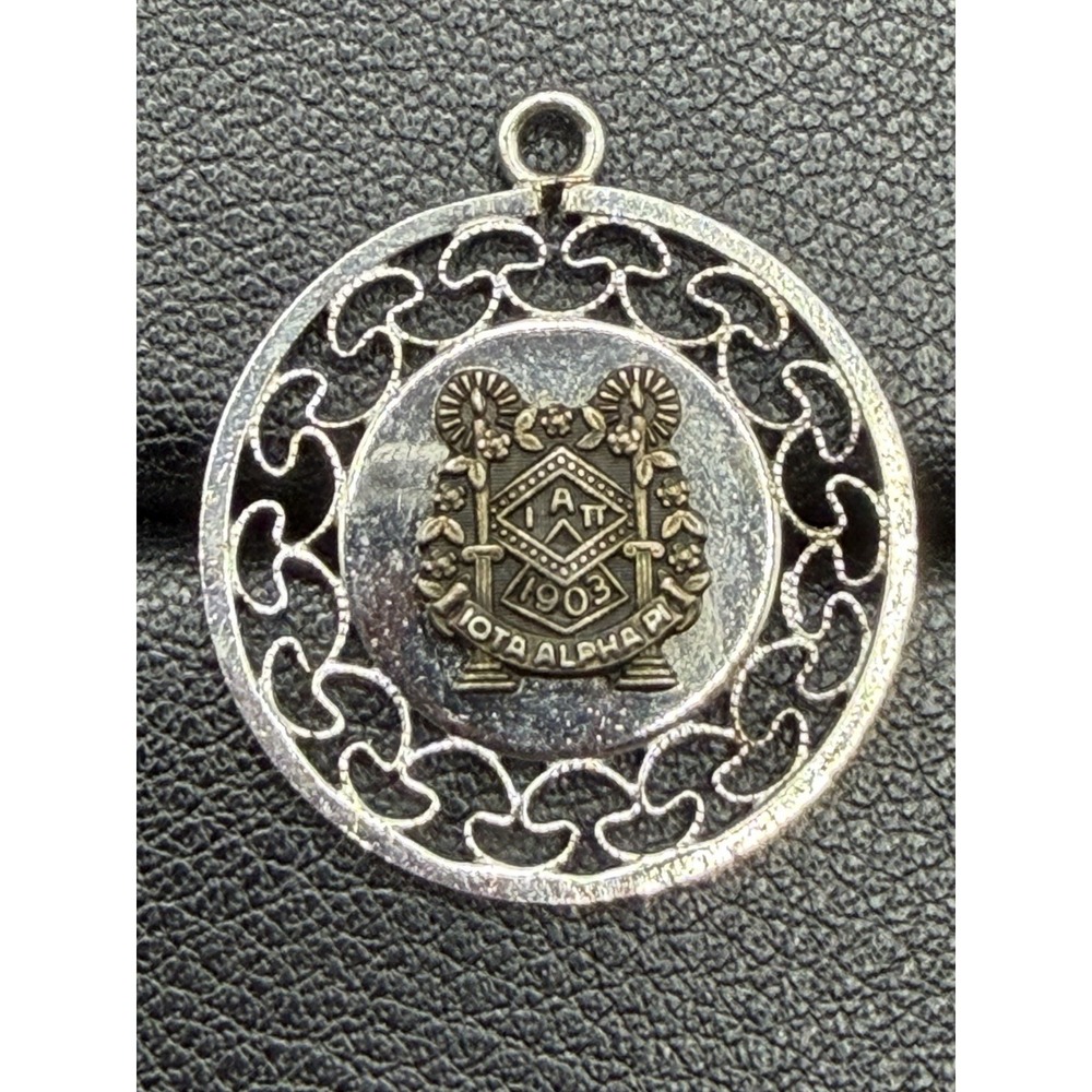 Vintage Sterling Silver Iota Alpha PI Charm 925 K6